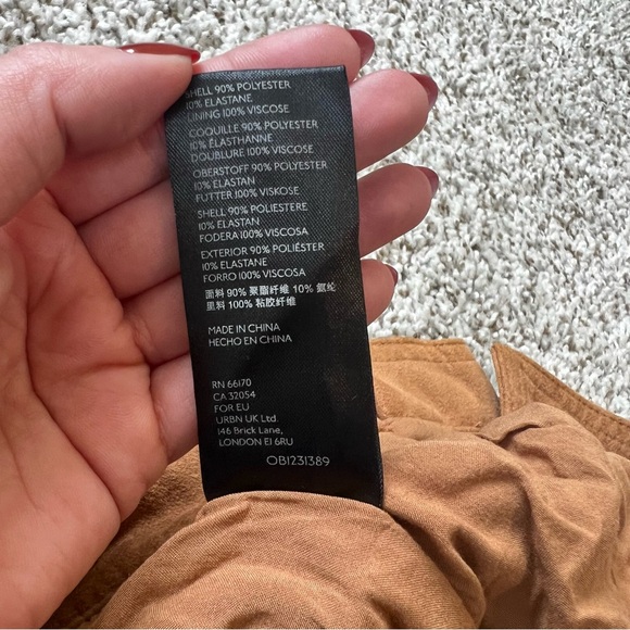 Free People Nightfall Brown High-Waisted Vegan Suede Pants with Tie Waist Sz 4 - Picture 9 of 14